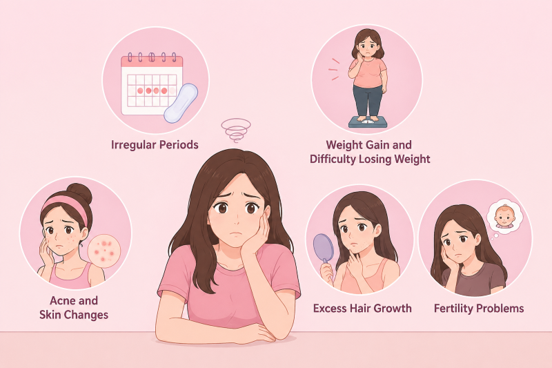 Symptoms of PCOD and PCOS